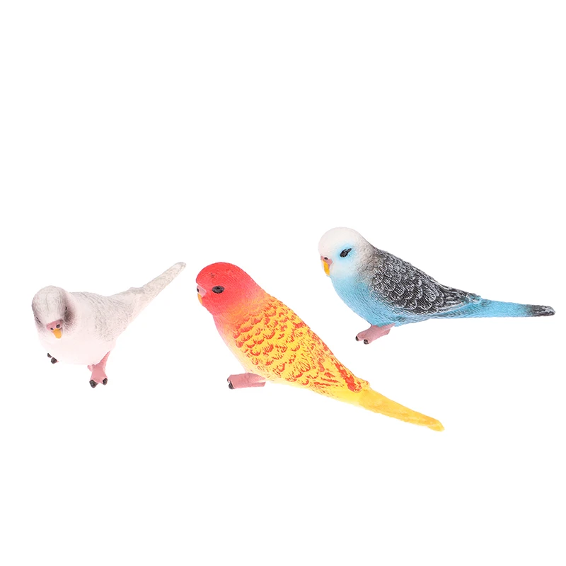 Creative Simulation Parrot Parakeet Miniature Landscape Ornament Animal Model Lawn Figurine Artificial Bird Photography Props