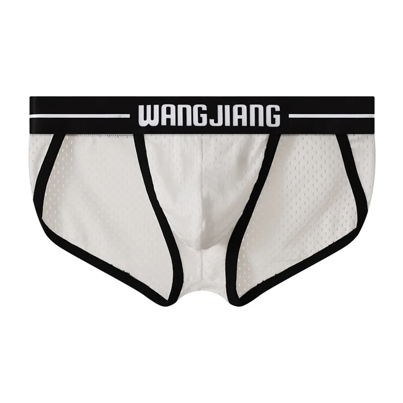 Men's Briefs High Fork Summer Ice Silk Thin Mesh Panties Breathable Brief U Convex Pouch Lingerie Underpants Bikini Slip Homme