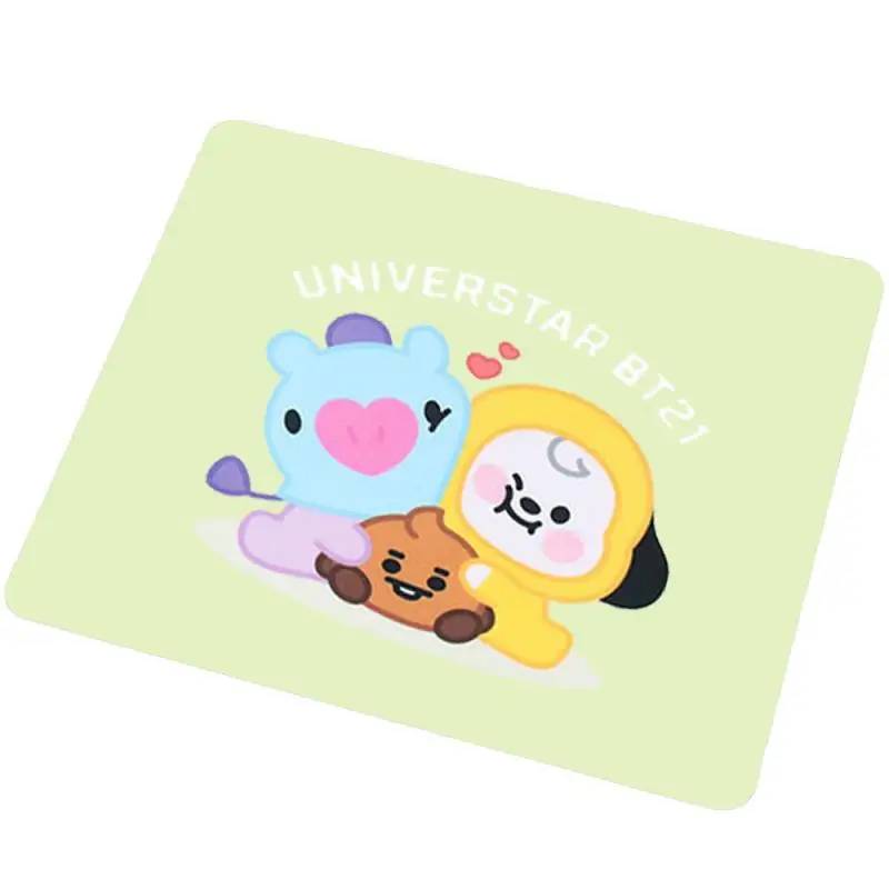 Cute Bt21 Series Mouse Pad Kawaii Cartoon Tata Koya Doll Peripheral Desktop Insulation Pad Soft Non-Slip Portable Mouse Pad Gift