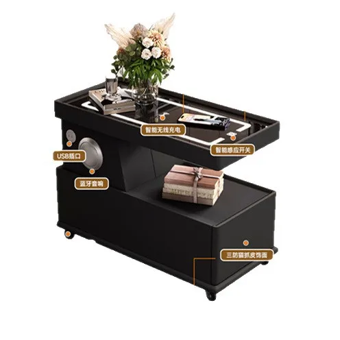 

sofa side table, light luxury and high-end sense, movable, creative living room side cabinet, antique style, smart side table
