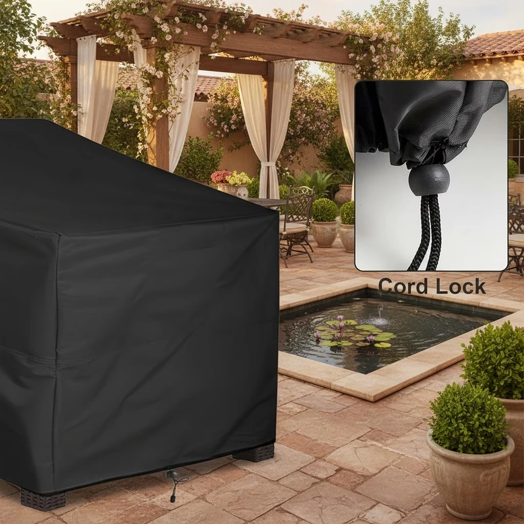 210D Oxford Single Outdoor Sofa Cover Waterproof Dustproof Sun Protection for Wicker Rattan Chair 88x101x89/60cm