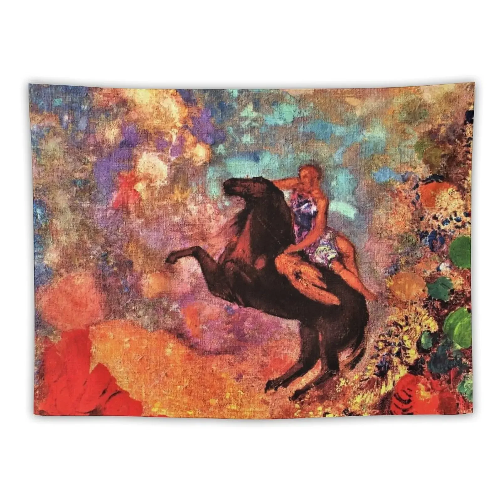 

Odilon Redon, Muse on Pegasus Tapestry Decoration Bedroom Hanging Wall Aesthetic Home Decor Tapestry