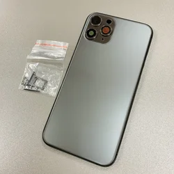 Back Housing Cover Battery Door with Frame Side Buttons SIM Tray Parts for iPhone 11 Pro No logo  Replacement