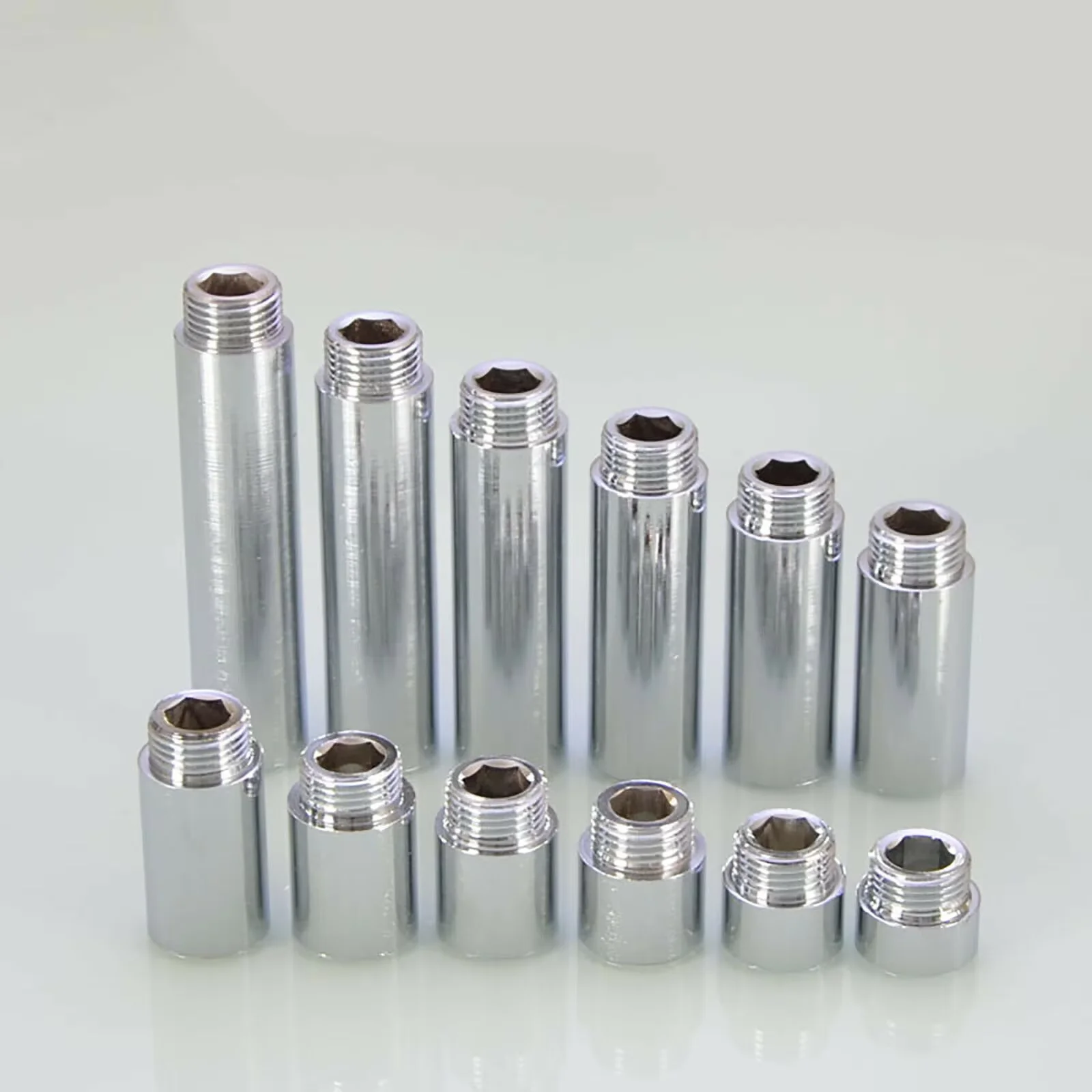 

Male to Female Nickel Plated Brass Extension Rod Tube Garden Greenhouse Water Connector Pipe Fittings Length 20 1Pcs BSP 1/2"-