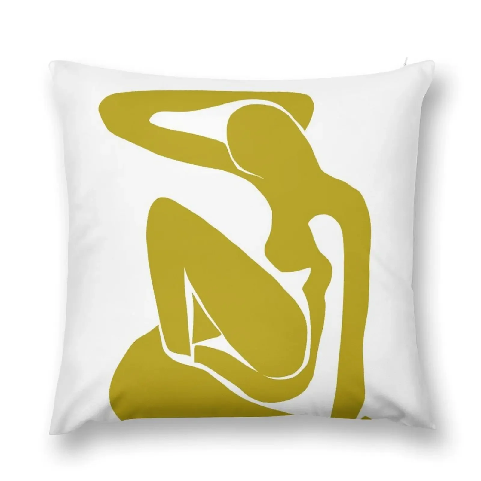 Matisse Cut Out Figure #1 Mustard Yellow Throw Pillow Sofa Cover Cushions Luxury Pillow Cover pillow