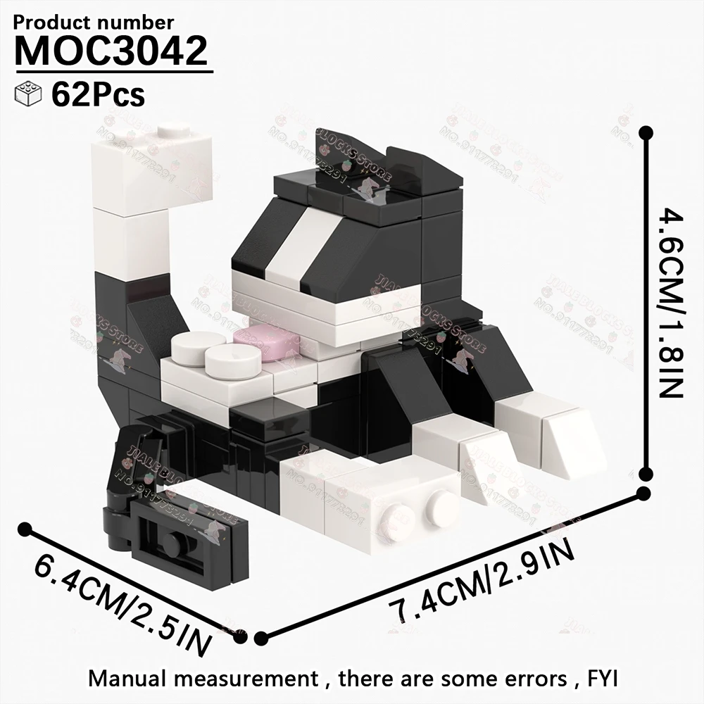 MOOXI Animal Series Bricks Cute little Cat Kitten Lick Fur MOC Building Blocks Set Children's Educational Kids Toy Easy Assembly
