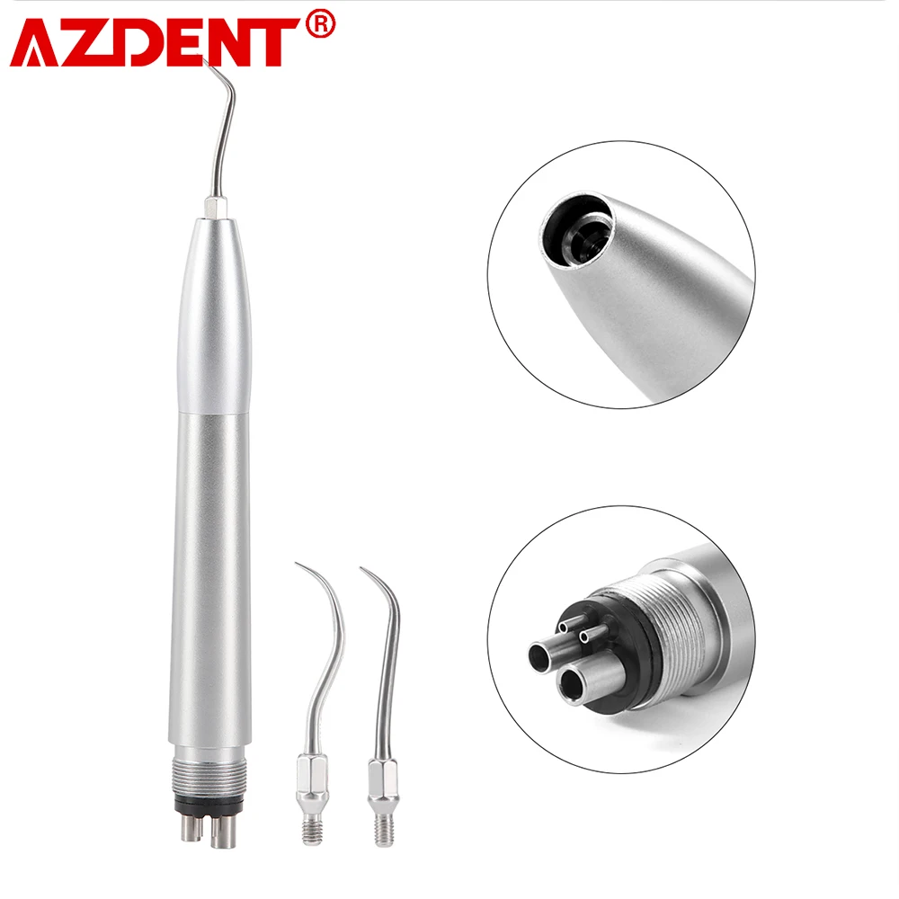 2024 AZDENT Dental Air Scaler Handpiece Sonic Scaler Tooth Cleaner With 3 Tips 2 4 Holes Air Scaler Comfortable Dentistry Tools