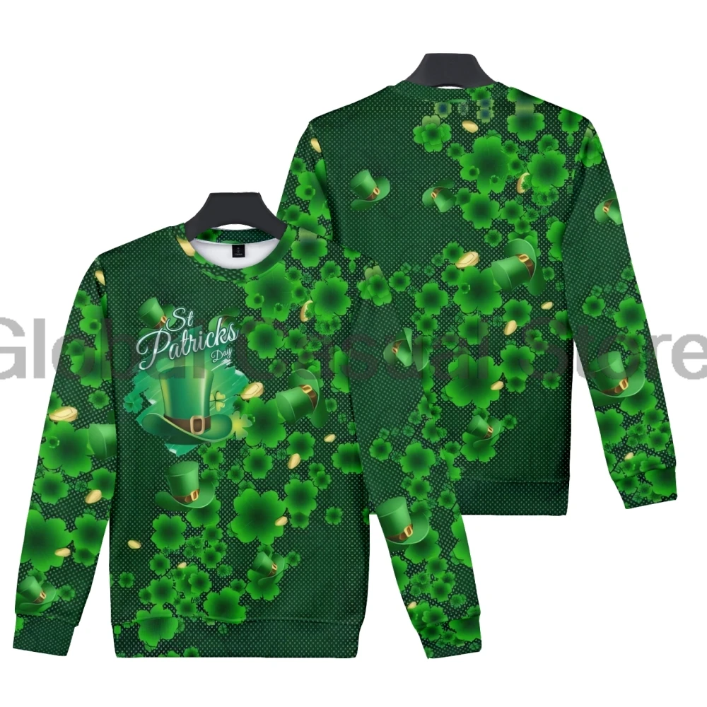 

St.Patrick's Day Sweatshirt Fashion Pullover Fashion Casual Sweatshirt Long-Sleeved Crewneck Pullover Man/Woman Streetwear