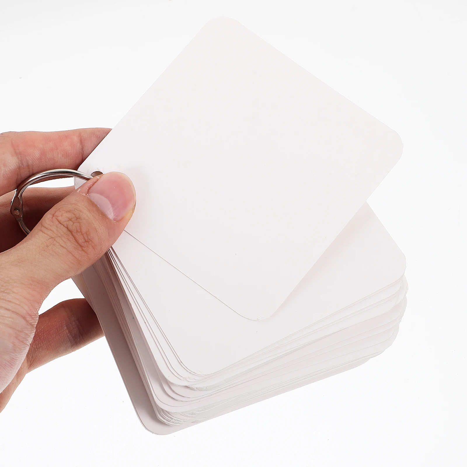 

1 Set Blank Flash With Rings Pre Hole Punched Index Studying Notecards For School Multipurpose Notepad Memo Cards Diy Study