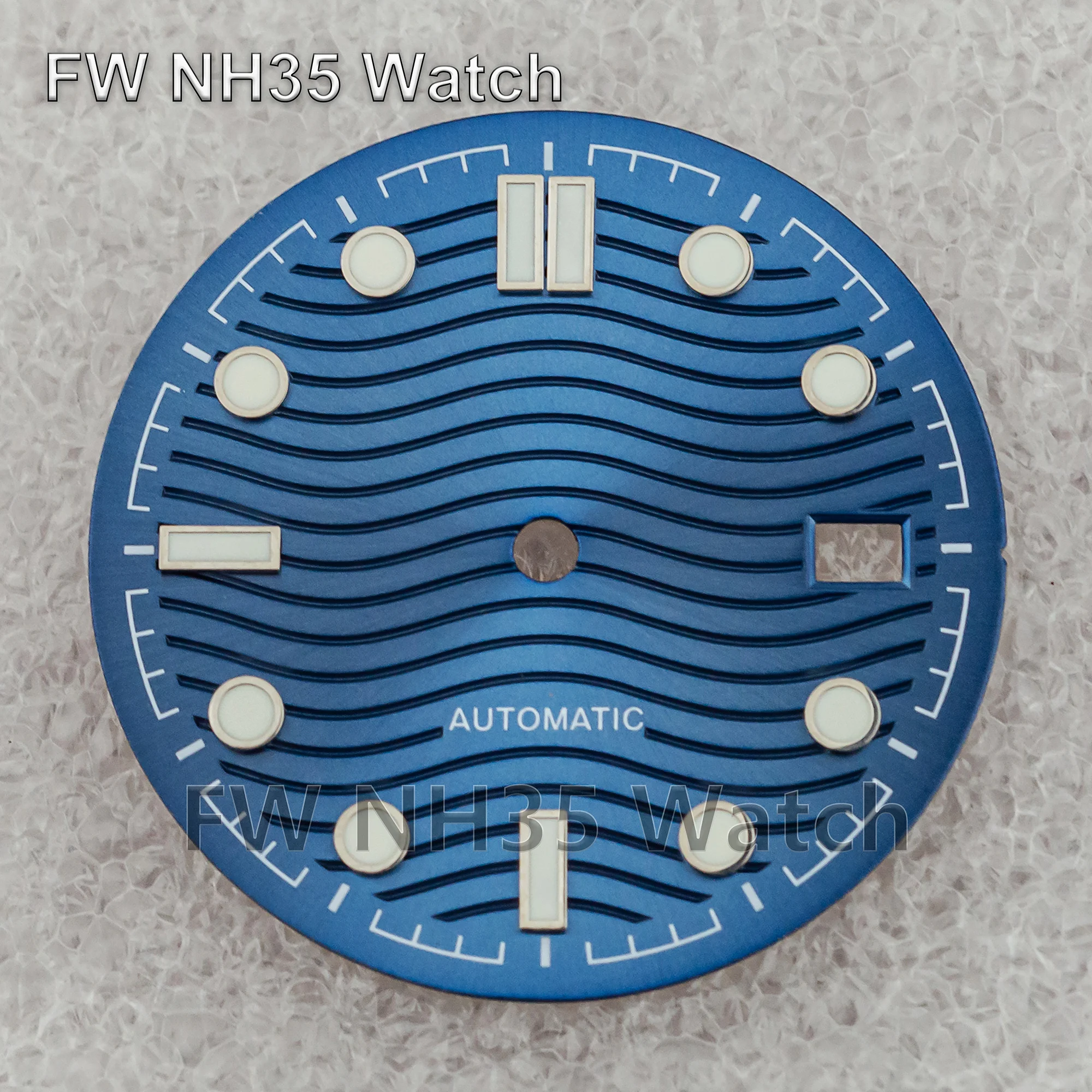 

31mm Watch Dial for Seamaster 300 Fit NH35 Automatic Movement Wave Pattern Watch Face DIY Watch Accessories Luminous Watch Dial