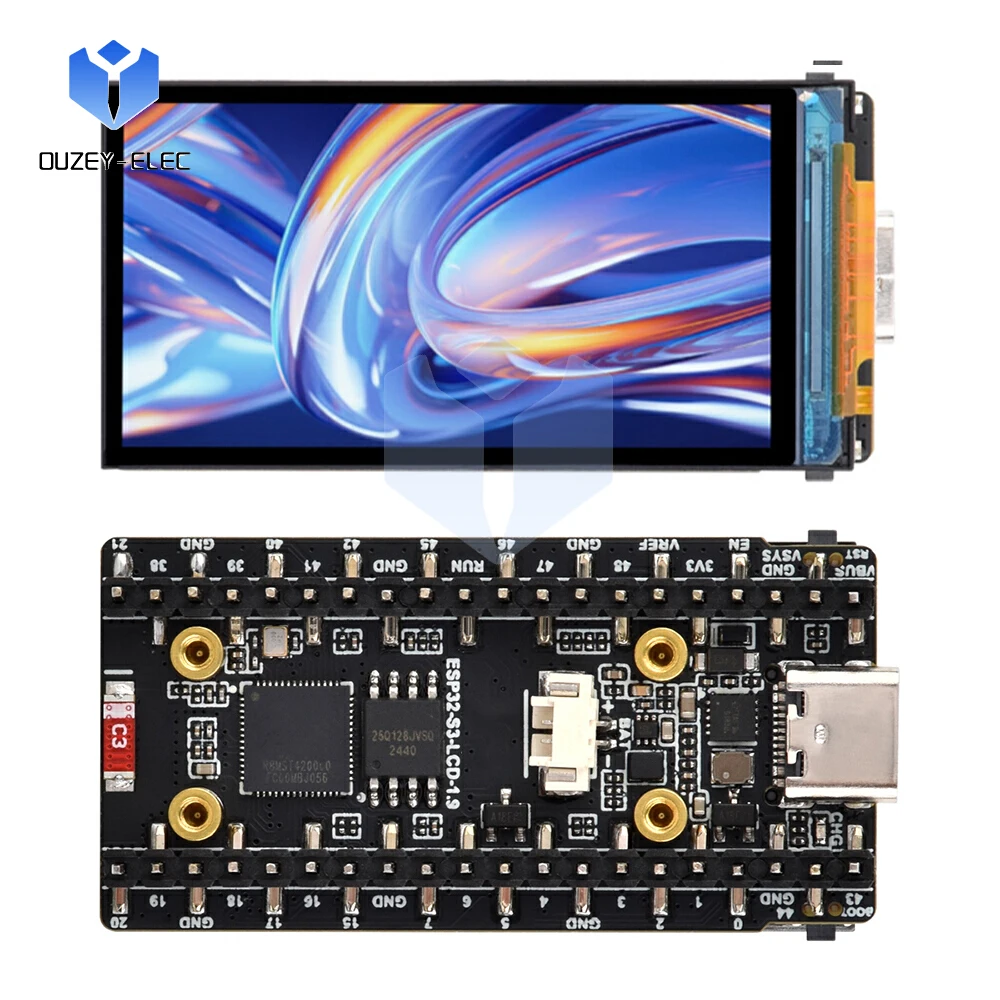 ESP32-S3 WiFi BT IoT Development Board Ingebouwd 1,9-inch LCD-scherm QMI8658 Zesassige sensor Kunstmatige intelligentie Demo Board