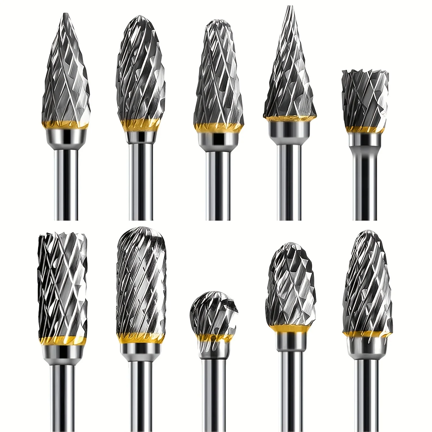 Premium Carbide Die Grinder Bits - Double Cut Wood Carving Accessories for Cutting, Grinding, Engraving, Polishing, and Trimming