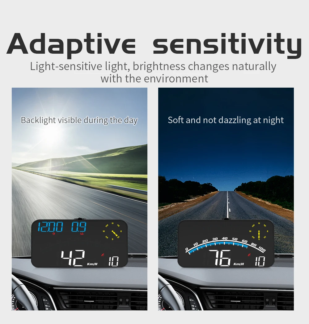 HUD G10 Head-up-Display für Auto Universeller Digitaler Geschwindigkeitsmesser GPS-Tachometer MPH KMH Projektion mit Halterung Auto-Innenausstattung – Detail 15