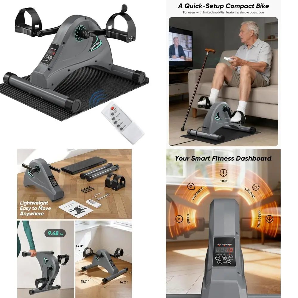 

6-Speed Electric Motorized Pedal Exerciser for Desk, Arm & Leg Workout