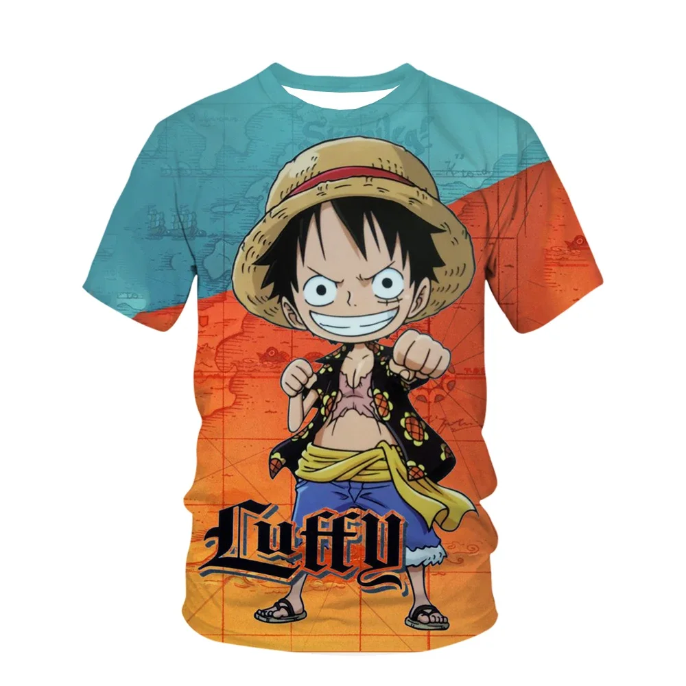 Fashion Kid Anime One Piece Luffy T Shirt Boy Clothing Kids Boys Tshirt Children T-shirt Summer Short Sleeve Tops Tees