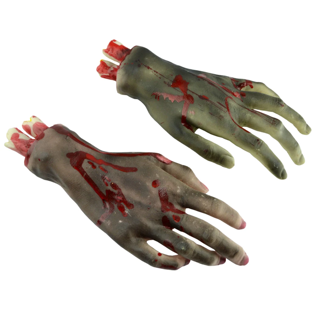 

4 Pcs Severed Limbs Props Fake Hand Butcher Halloween Decorations Realistic Hands Feet