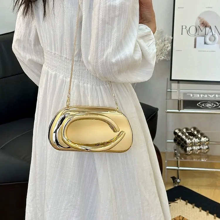 

2026 New Women's Evening Clutch with Chain, Convertible Shoulder Underarm Bag, Unique Design Chic Purse for Party Wedding