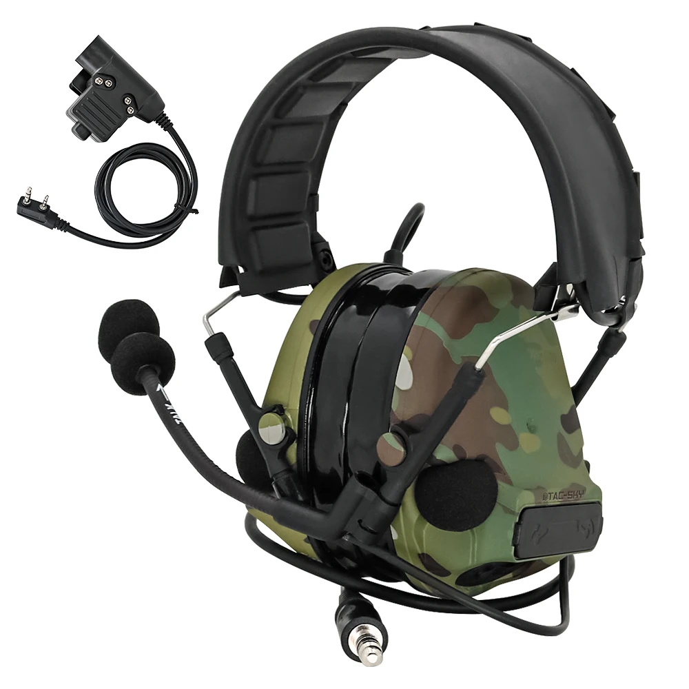 

Tactical Headset COMTAC III Noise Cancelling Military Headphones for Airsoft Hunting Shooting Sports Silicone Earmuffs&U94 Ptt