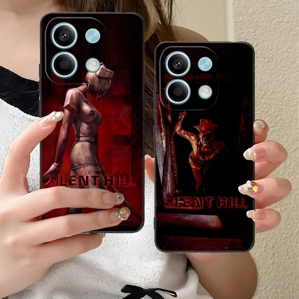 Silent Hill Nurses Mobile Cell Phone Case for Xiaomi Redmi Note 13 12 11 10 9 8 7 6 S A Pro Lite Plus 5G Black Phone Cover Shell