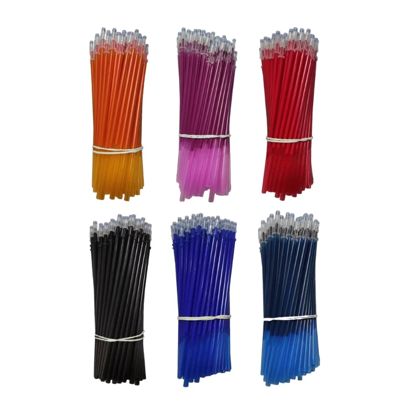 100Pcs Colored Pen Refills for Erasable Pen Rollerball Pen, Erasable Gel Pen Refills Needle Tip Smoothly Writing