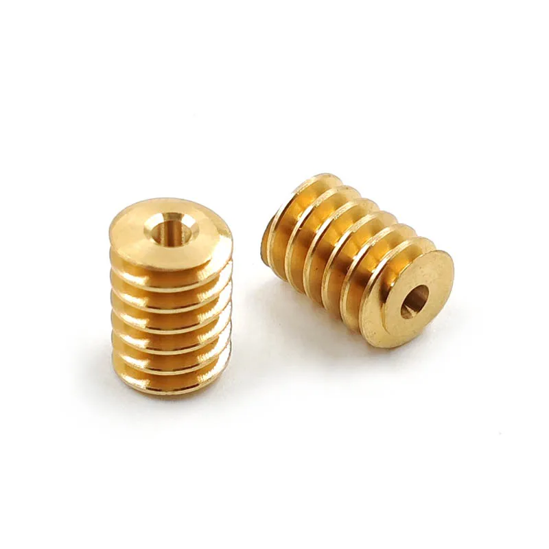

7x10mm Copper Worm Gear OD=7mm Length 10mm Hole 2.28/ 2.98mm Metal Helical Pinion W7X10 0.5M 2PCS