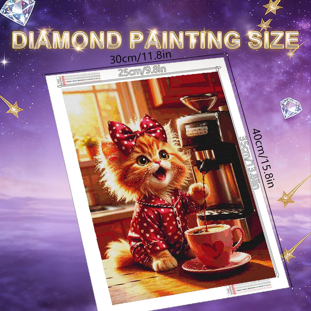 HUACAN Diamond Painting Cat Animal Diamond Mosaic Sunset Handicrafts Unique Gift 5d Diy Full Kits  Wall Decor Christmas Gift