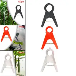 Clips de soporte para plantas de jardín, enrejados verticales para plantas trepadoras, verduras, pepino, vid, invernadero, 100 piezas