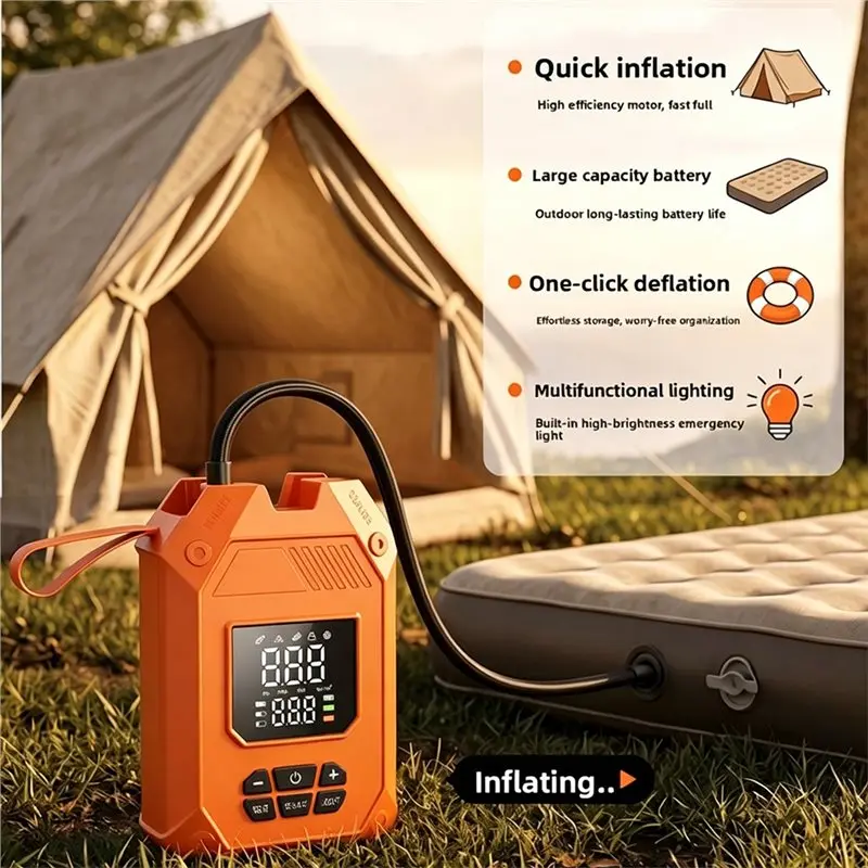 A99F-Electric Paddleboard Pump 25PSI Rechargeable Dual Stage Inflation Portable For Kayaks SUP 12000Mah