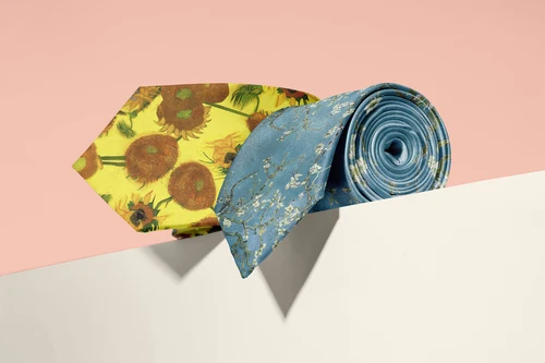 Imagen 2 del producto Corbata de pintura al óleo de arte Retro, retrato de Van Gogh, Mona Lisa, corbatas informales de negocios, accesorios para traje de camisa de boda y fiesta para hombres y mujeres