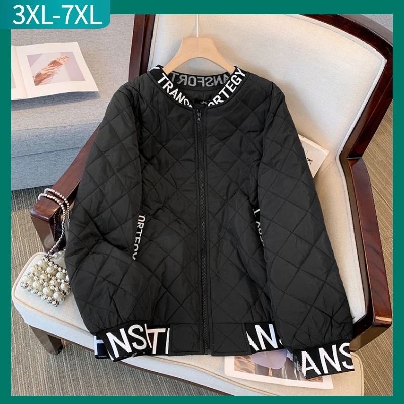 New 2024 Ladies Autumn Winter Plus Size Tops For Women Large Long Sleeve Black Cotton-Padded Clothes 3XL 4XL 5XL 6XL 7XL