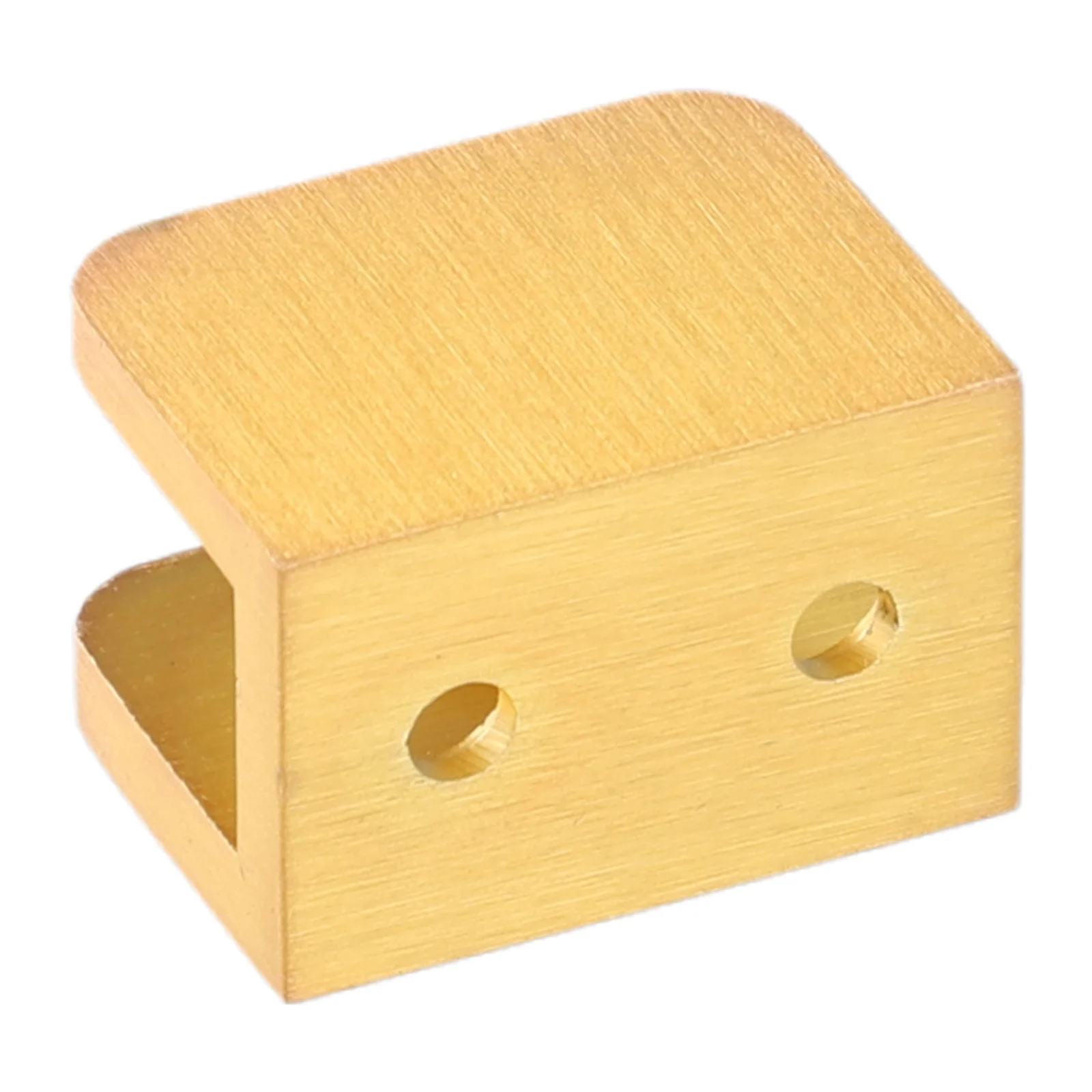 مشبكين لدعم الرف الزجاجي، لون ذهبي، مناسبة للزجاج السميك 8 مم - 12 مم، مثالي لتثبيت أقسام زجاجية للحمام.