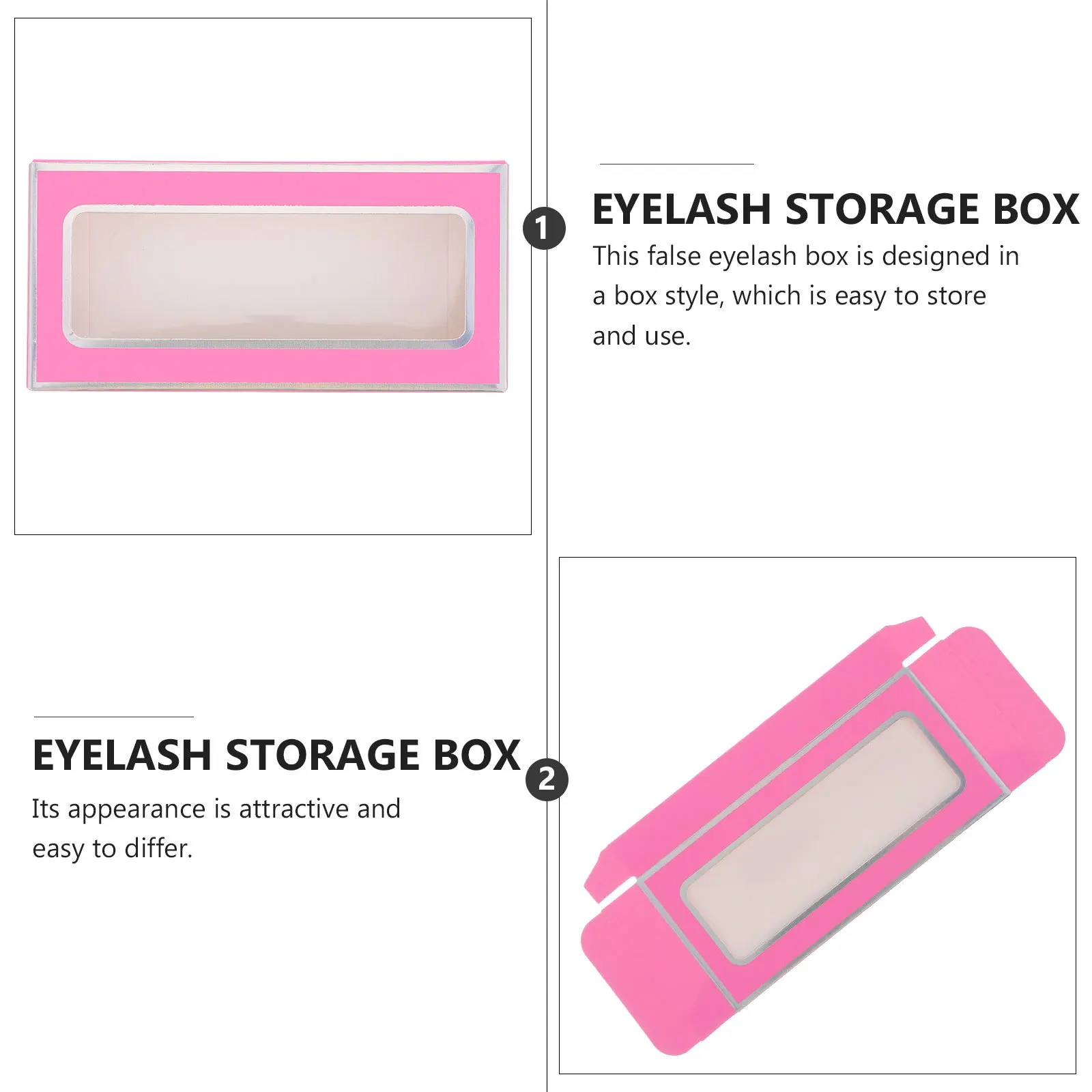 30Pcs Empty False Eyelash Storage Box Lightweight Portable Paper Lash Organizer Case Protective Compact for Daily Makeup