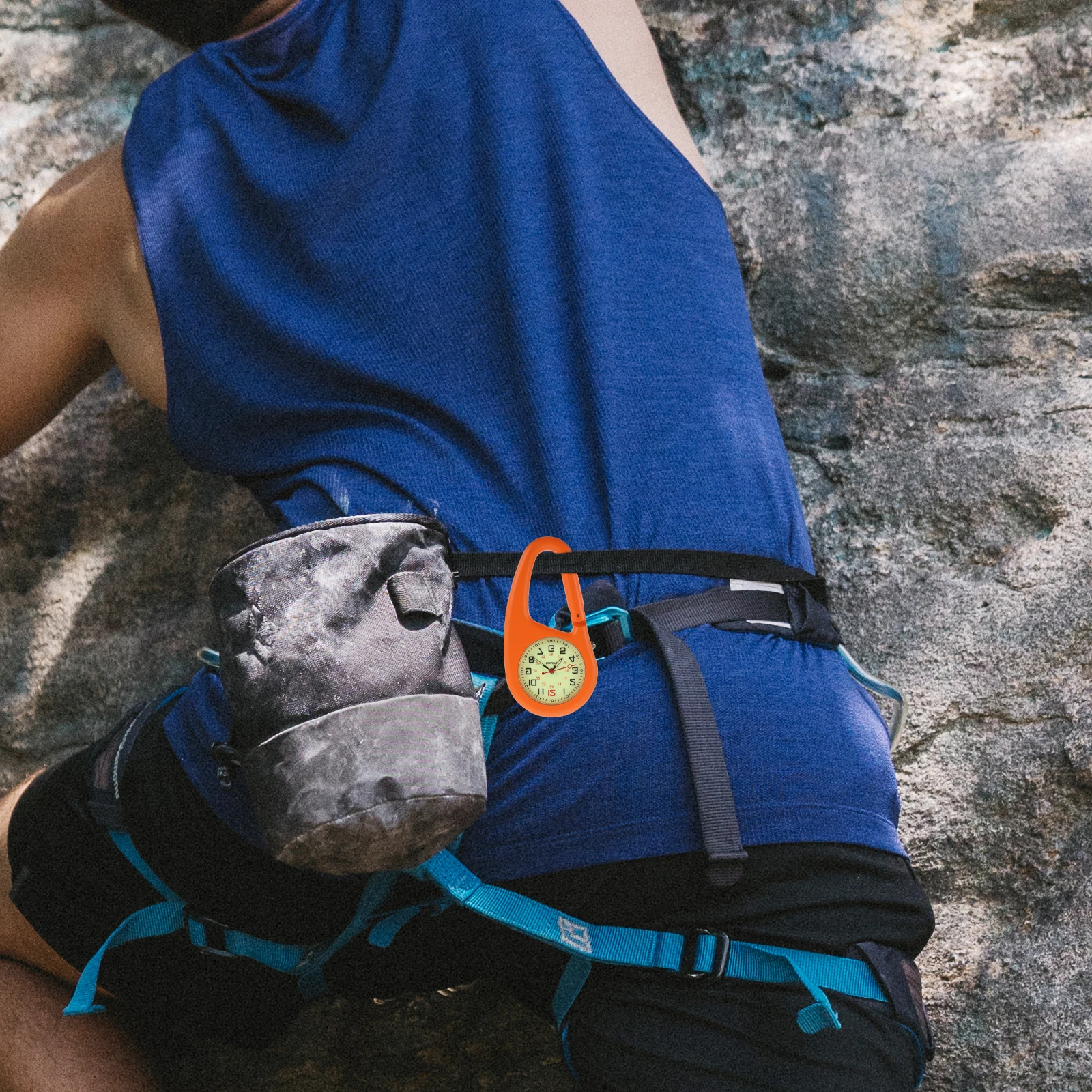 

2 Pcs Quartz Carabiner Watch Backpacking Clip-on Watches Fluorescent Alloy Belt Exercise
