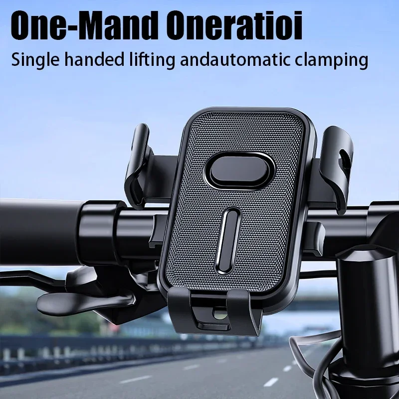 Cell Phone Holder Mount Adjustable 360° Rotation Universal Bike Handlebar Rearview Mirror Phone Stand for iPhone 4''-7'' Phones