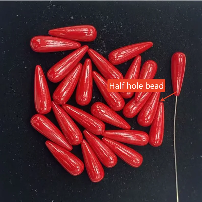 

5Pcs DIY Loose Shell Beads Shell Powder Drop Half Hole Beads 8x26mm For Jewelry Making DIY Necklace Bracelet Earrings Accessory
