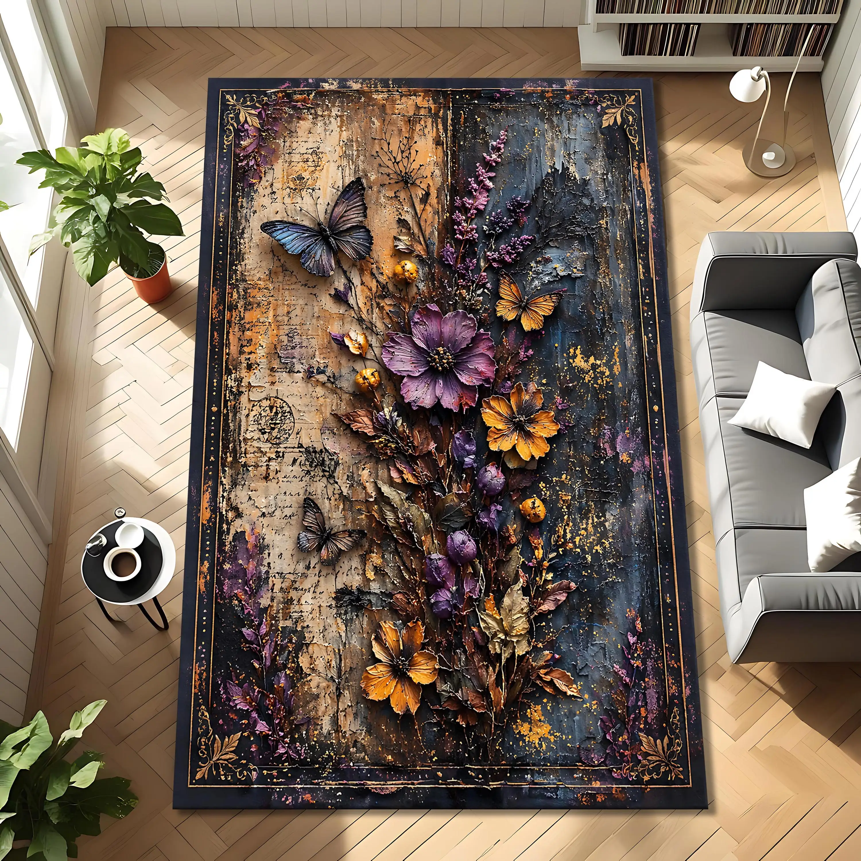 Vintage Floral Butterfly Art p - Commercial Window Printing 评论和价格