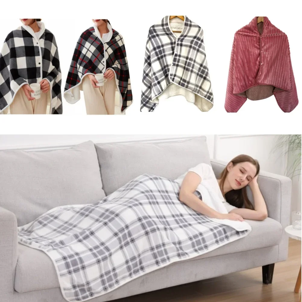 

140x80cm USB Charging Electric Blankets ，Warm Electric Heating Shawl Timing Function， Heated Blanket Mink Velvet Warm Shawl