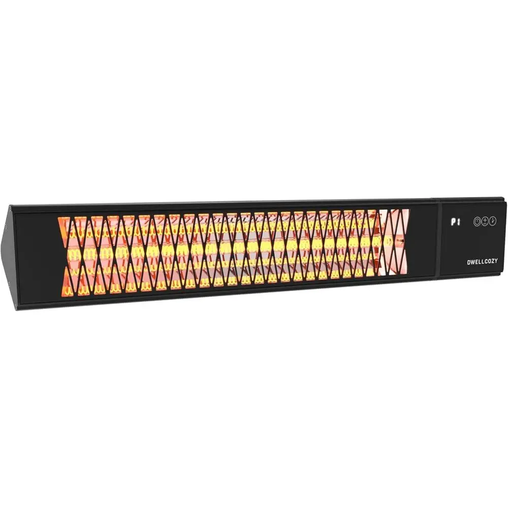 

Инфракрасный уличный/комнатный обогреватель 1500 Вт с пультом ДУ, 24-часовым таймером, водонепроницаемый IP55, черный