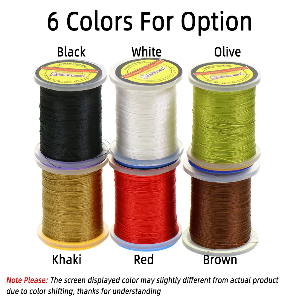 50D Fly Tying Thread Floss For Size 16 ~ 22 Flies Midge Nymph Fly Tying Material Olive White Red Yellow with Standard Bobbin - view 3