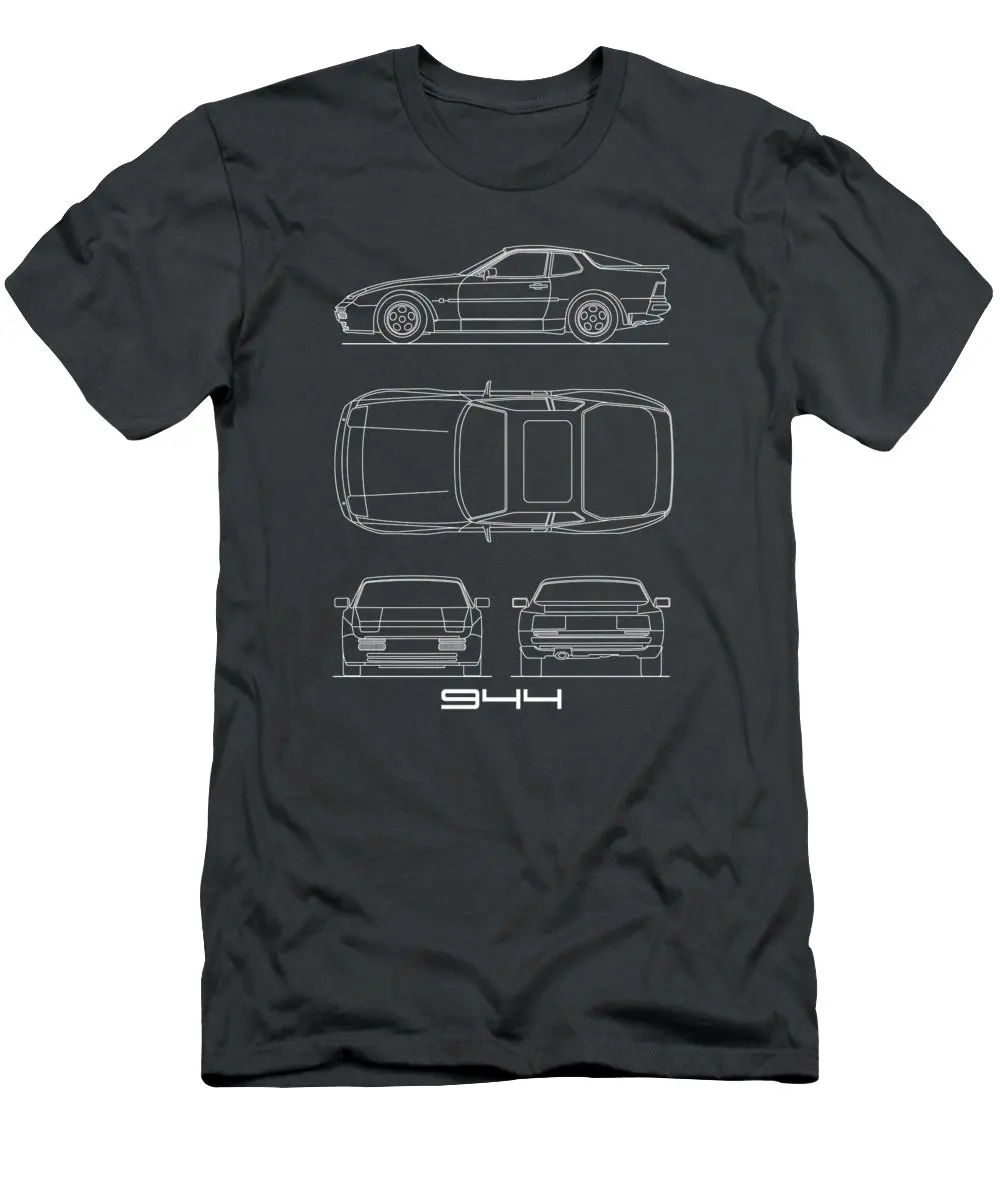 The 944 Blueprint In Black T-Shirt