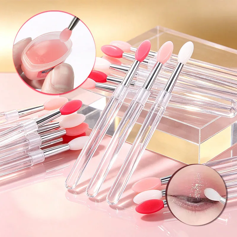 20/30/50PCS Portable Soft Silicone Lip Balm Brush With Cover Multifunctional Applicator Lipstick Lipgloss Reusable Makeup Tools