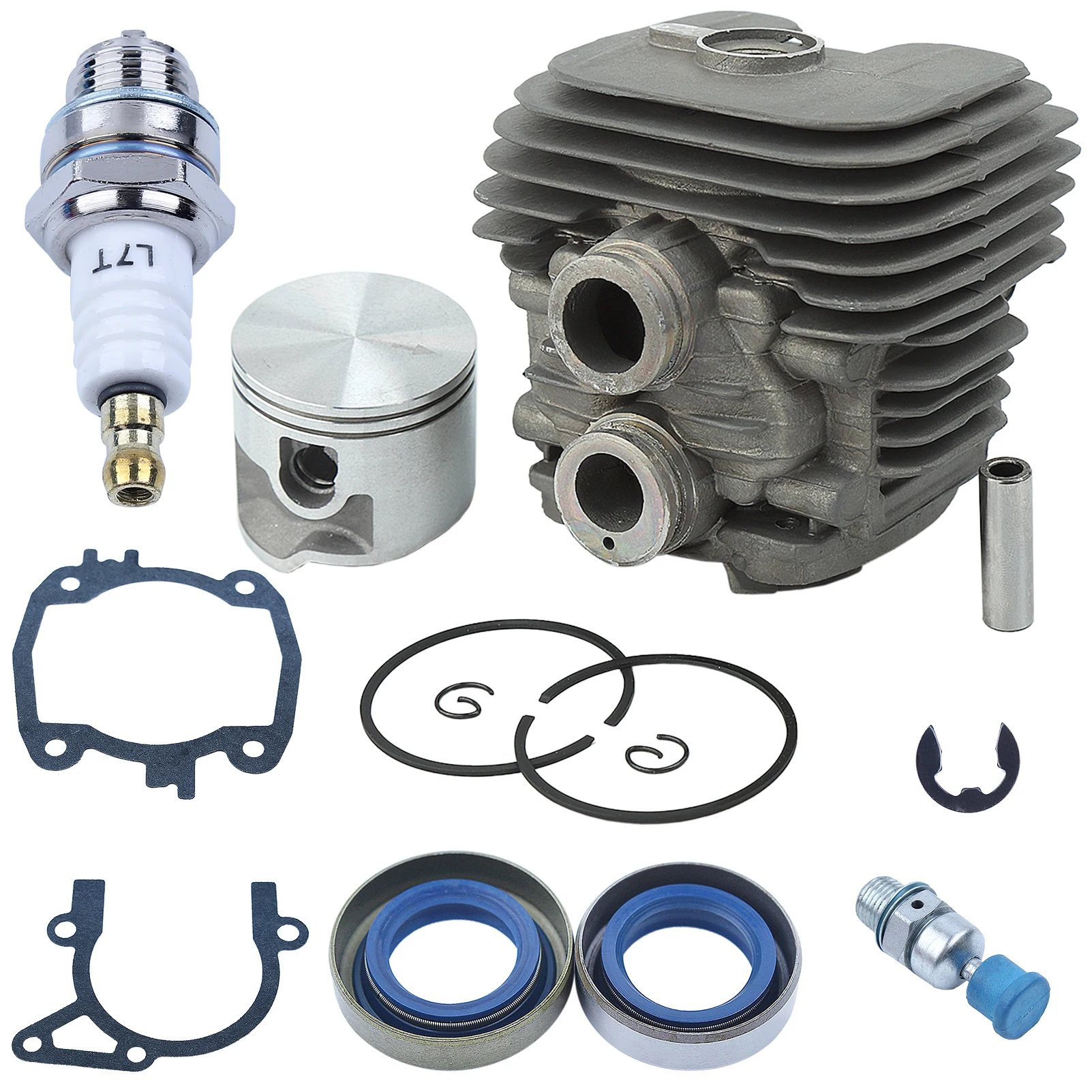 Kit guarnizioni pistone cilindro da 50mm per Stihl TS410 TS420 sega da taglio candela valvola di decompressione paraolio