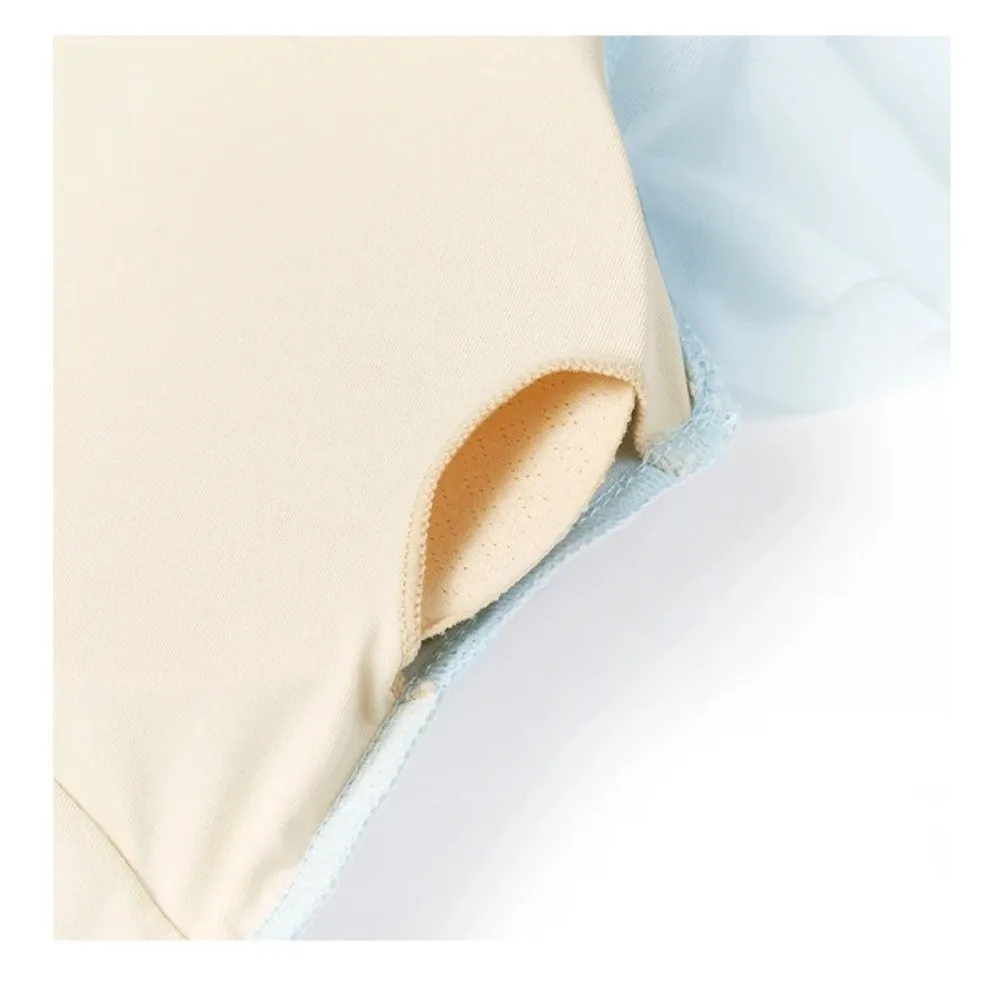 

Gymnastic Nylon Ballet Dress Mesh Pleated Balllerina Outfits for Dancing Slim High Elastic Dance Bodysuits Ballet