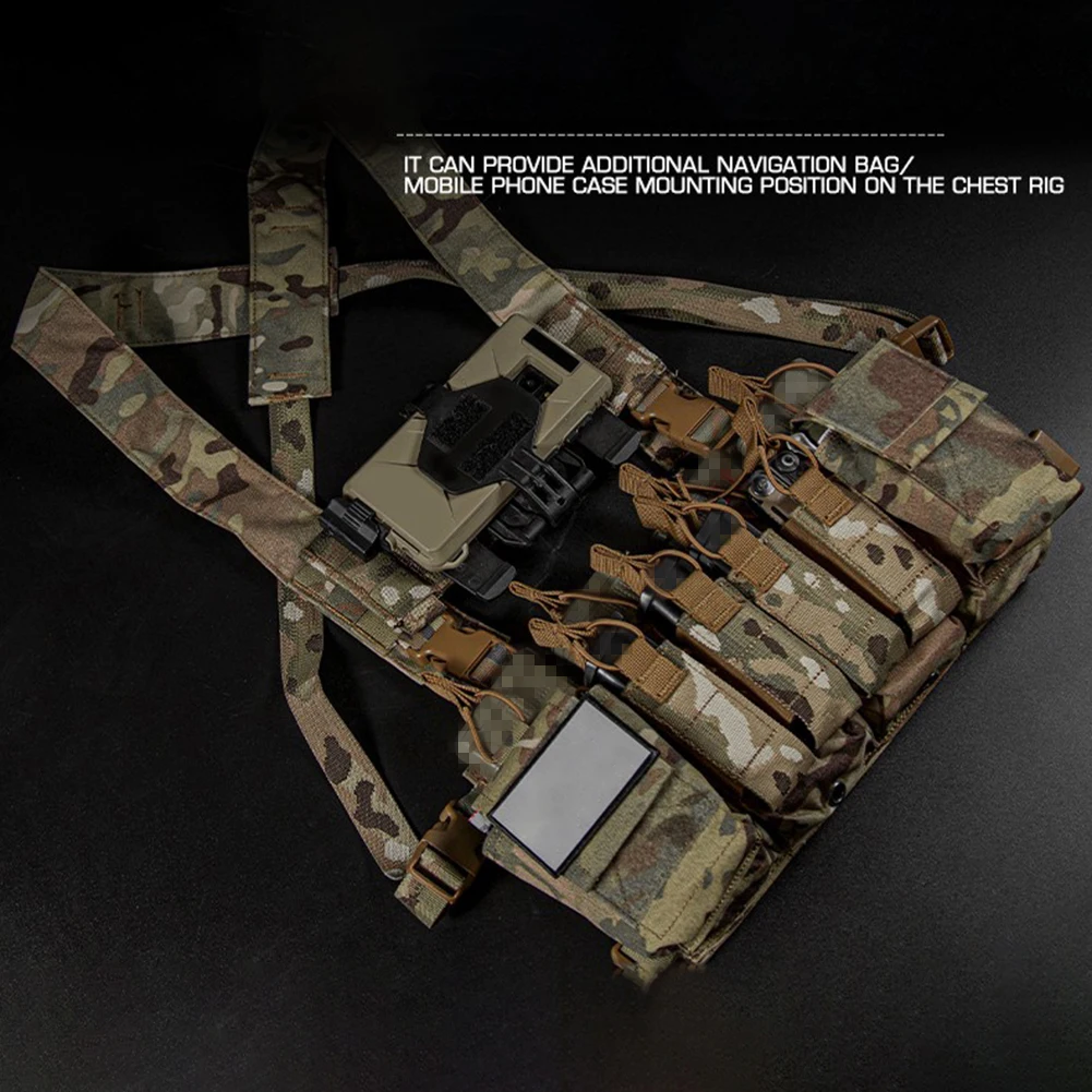 Airsoft Tactical Chest Rig Molle Expansion Plate Navigation Pouch Phone Case Mount D3CRM Chest Rig Hunting Vest Accessories