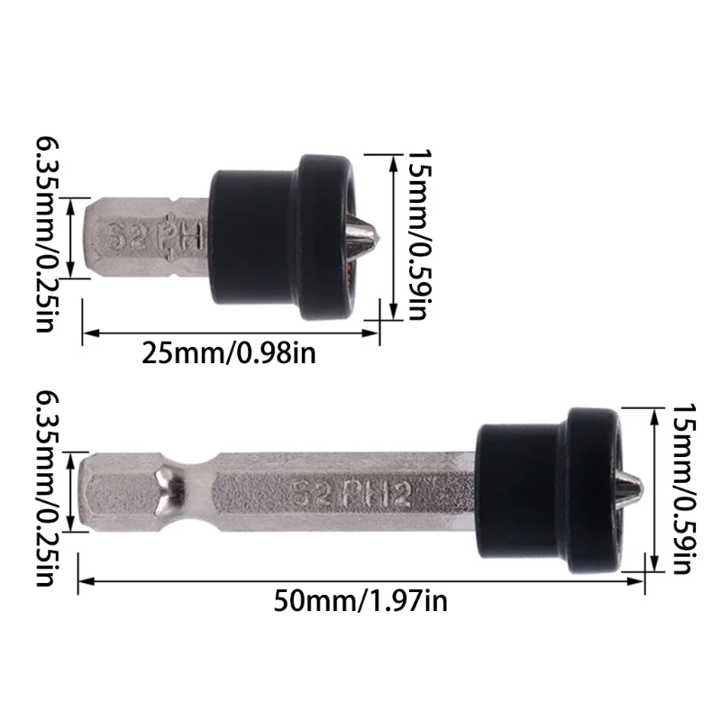 Magnetic Positioning Screwdriver Bits Head Woodworking Screw Hex Shank Positioning Bit batch Head for Gypsum Board