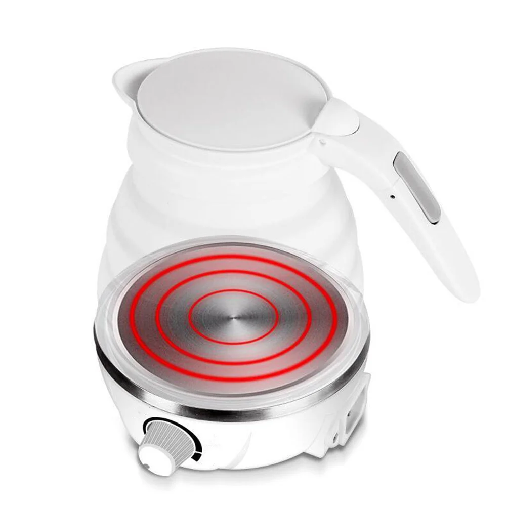 

600Ml 800W Folding Electric Kettle Silicone Portable Water Boiler For Travel Camping Hiking Home 110V/220V Dual Voltage Eu Plug