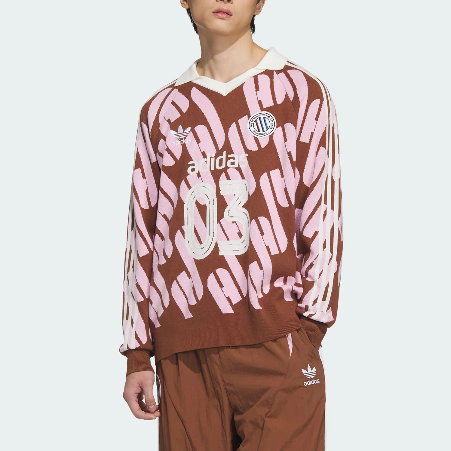 

Adidas Originals Унисекс Вязаный спортивный свитер с лацканами JL8368