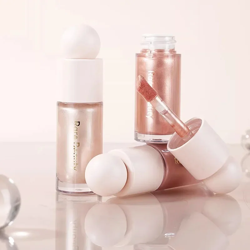 Evidenziatore in polvere di bellezza rara Fard Acqua Luce luccicante Illuminatore viso duraturo impermeabile Illumina evidenziatore liquido leggero