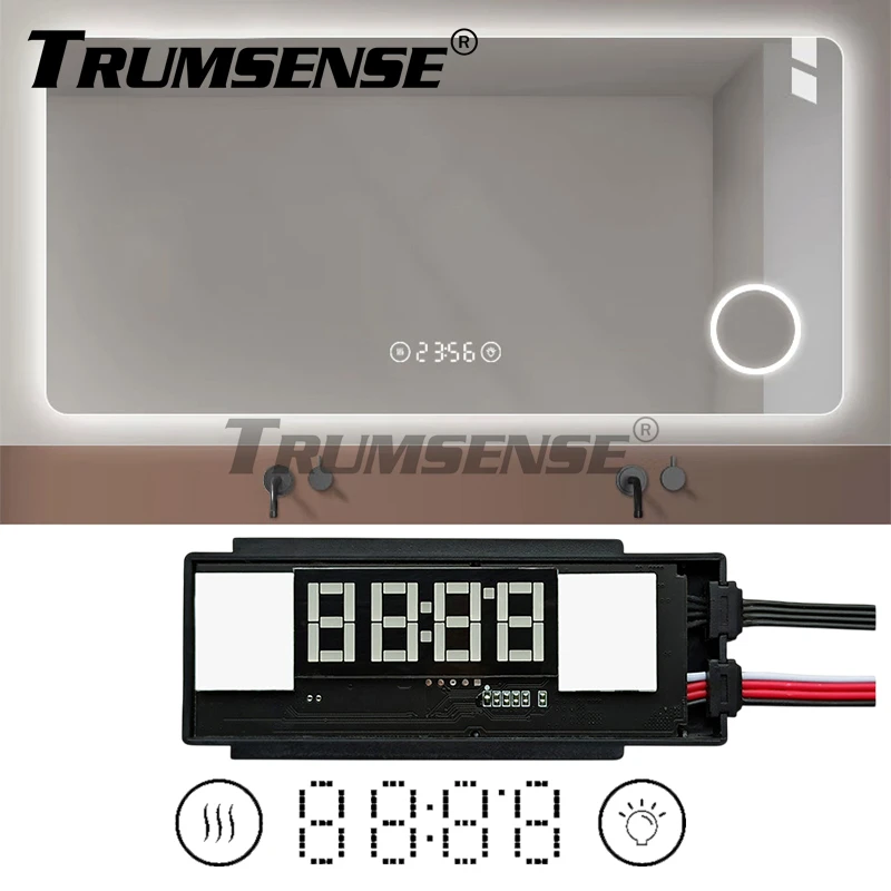 

Trumsense K3101B 2 Key LED Mirror Touch Sensor Switch Time Temperature Display Anti-fog Control Brigntness Adjusting or Dimming