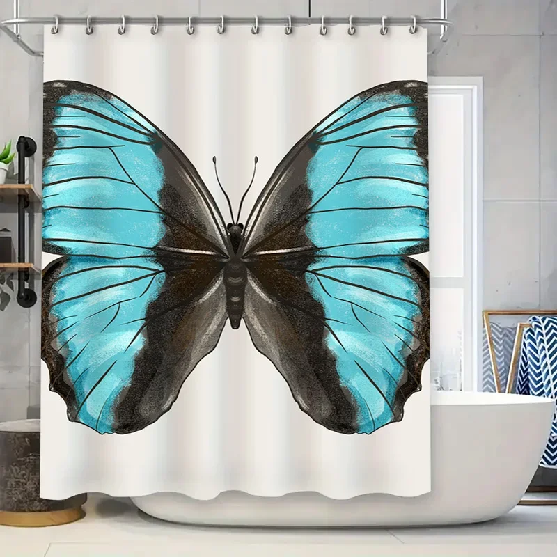 

Красивая занавеска для душа с узором розовой розы, декор для ванной комнаты, водонепроницаемое украшение для дома, однотонная белая занавеска для ванны